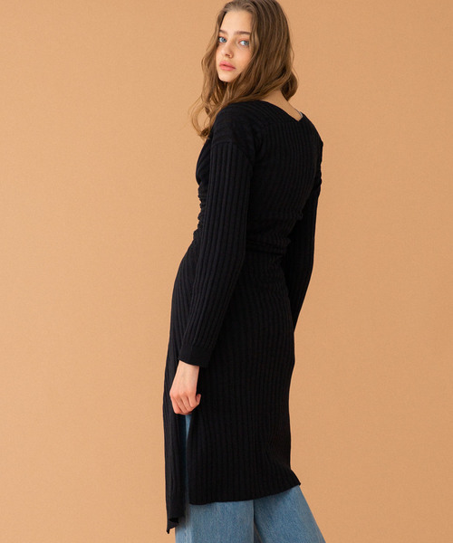 UNITED TOKYO（ユナイテッドトウキョウ）の「ロングカーデワンピース（カーディガン/ボレロ・レディース・ブラック/ベージュ/ブルー・1）」の12枚目の写真