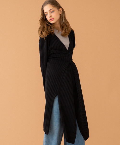 UNITED TOKYO（ユナイテッドトウキョウ）の「ロングカーデワンピース（カーディガン/ボレロ・レディース・ブラック/ベージュ/ブルー・1）」の8枚目の写真