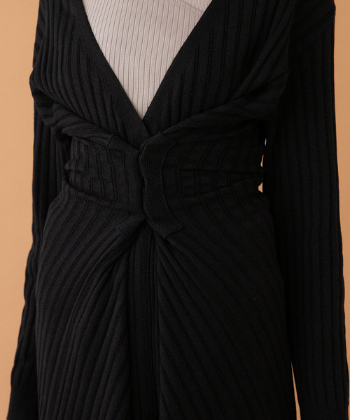 UNITED TOKYO（ユナイテッドトウキョウ）の「ロングカーデワンピース（カーディガン/ボレロ・レディース・ブラック/ベージュ/ブルー・1）」の4枚目の写真