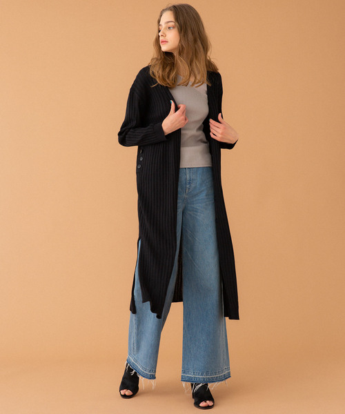 UNITED TOKYO（ユナイテッドトウキョウ）の「ロングカーデワンピース（カーディガン/ボレロ・レディース・ブラック/ベージュ/ブルー・1）」の7枚目の写真