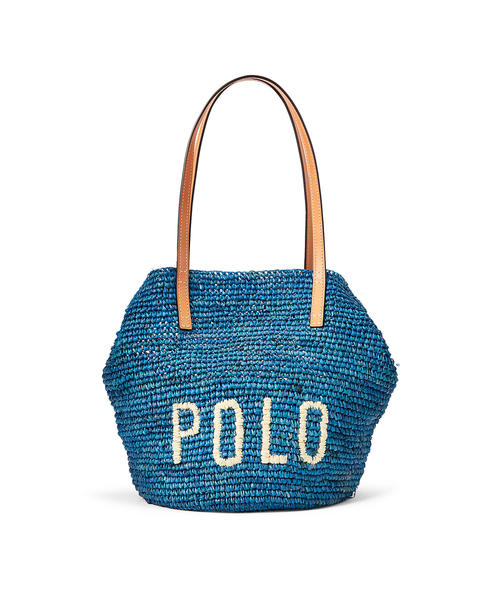 【人気】POLO RALPH LAUREN：ラフィア ミディアム トートバッグ POLO RALPH LAUREN（ポロ ラルフ ローレン）の「Polo ラフィア