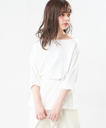 natural couture | 細ベルト付きボートネックT(Tシャツ/カットソー)