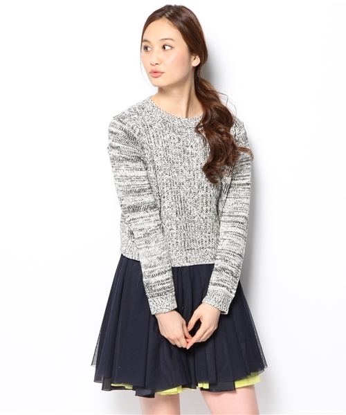 Another Edition(アナザーエディション)の「AE MIX アゼ ケーブル PO(ニット/セーター・レディース・ブラック/ピンク/イエロー・フリー)」の10枚目の写真