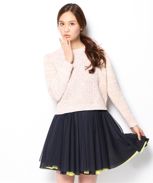 Another Edition(アナザーエディション)の「AE MIX アゼ ケーブル PO(ニット/セーター・レディース・ブラック/ピンク/イエロー・フリー)」の3枚目の写真