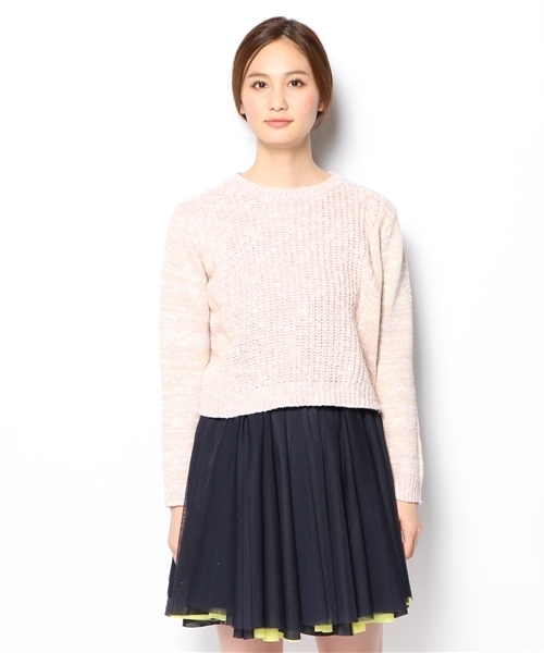 Another Edition(アナザーエディション)の「AE MIX アゼ ケーブル PO(ニット/セーター・レディース・ブラック/ピンク/イエロー・フリー)」の4枚目の写真