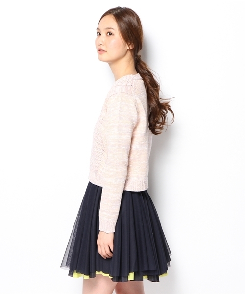 Another Edition(アナザーエディション)の「AE MIX アゼ ケーブル PO(ニット/セーター・レディース・ブラック/ピンク/イエロー・フリー)」の6枚目の写真