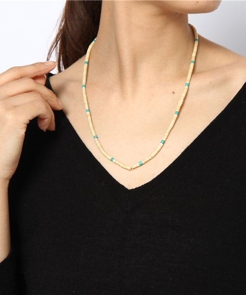 WEGO(ウィゴー)の「WEGO/ビーズネックレス(ネックレス・メンズ・ベージュ/サックスブルー・FREE)」の3枚目の写真