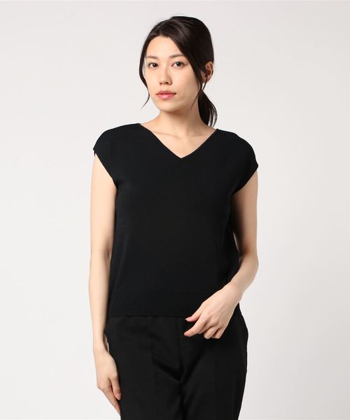 TRUDEA(トルディア)の「バックメタルプレート フレンチスリーブニット(ニット/セーター・レディース・ホワイト/ブラック/モカ/カーキ/ネイビー/ピンク・MEDIUM/LARGE)」の19枚目の写真