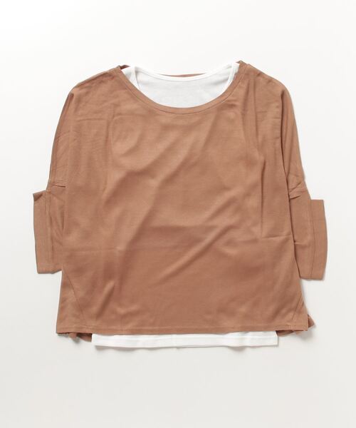 STYLEBLOCK（スタイルブロック）の「インナー付きビッグシルエットカットソー（Tシャツ/カットソー・レディース・ベージュ/パープル/ブラウン/ブラック系その他・M）」の3枚目の写真