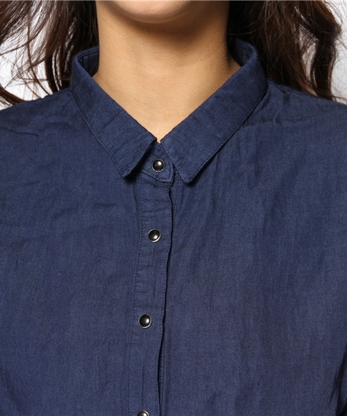 Kastane（カスタネ）の「【Kastane】半袖ギャザーブラウスデニム（シャツ/ブラウス・レディース・ブルー・FREE）」の4枚目の写真