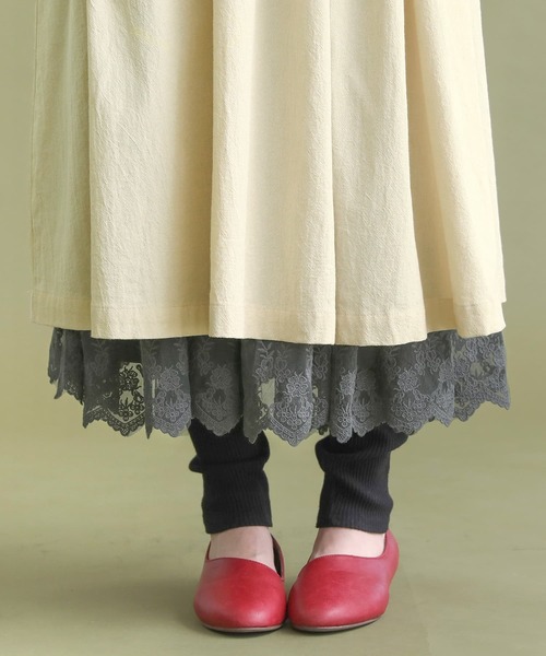 osharewalker（オシャレウォーカー）の「『贅沢レース長袖ペチワンピース』（ワンピース・レディース・オフホワイト/ブラック/グレー・2/1）」の15枚目の写真