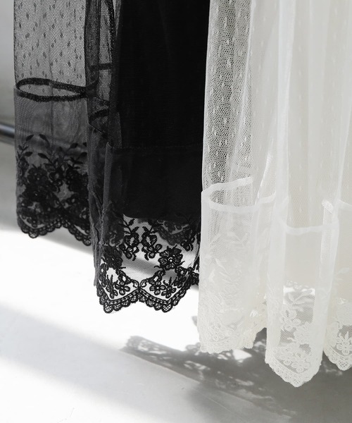 osharewalker（オシャレウォーカー）の「『贅沢レース長袖ペチワンピース』（ワンピース・レディース・オフホワイト/ブラック/グレー・2/1）」の22枚目の写真
