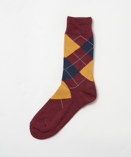 ABAHOUSE（アバハウス）の「アーガイルソックス（ソックス/靴下・メンズ・ホワイト/ネイビー/ワイン・フリー）」の3枚目の写真