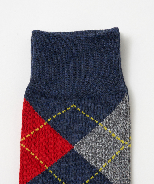ABAHOUSE（アバハウス）の「アーガイルソックス（ソックス/靴下・メンズ・ホワイト/ネイビー/ワイン・フリー）」の5枚目の写真