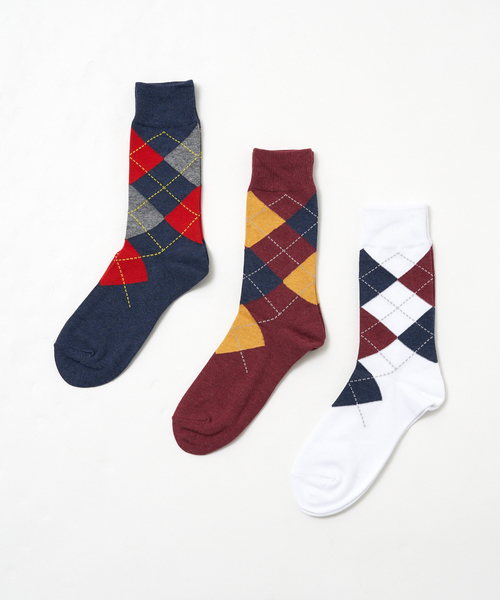 ABAHOUSE（アバハウス）の「アーガイルソックス（ソックス/靴下・メンズ・ホワイト/ネイビー/ワイン・フリー）」の11枚目の写真