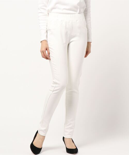 KOBE LETTUCE（コウベレタス）の「あったか裏起毛ボンディングスキニーレギンスパンツ（その他パンツ・レディース・チャコールグレー/ブラック/ネイビー/ブラウン/カーキ/アイボリー/グレイッシュベージュ/ホワイト系/モカ/グレー・S/M/L/TL/TM/TS）」の2枚目の写真