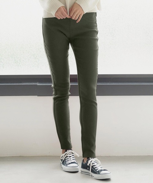 KOBE LETTUCE（コウベレタス）の「あったか裏起毛ボンディングスキニーレギンスパンツ（その他パンツ・レディース・チャコールグレー/ブラック/ネイビー/ブラウン/カーキ/アイボリー/グレイッシュベージュ/ホワイト系/モカ/グレー・S/M/L/TL/TM/TS）」の9枚目の写真