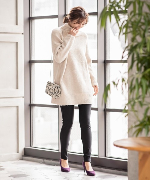 KOBE LETTUCE（コウベレタス）の「あったか裏起毛ボンディングスキニーレギンスパンツ（その他パンツ・レディース・チャコールグレー/ブラック/ネイビー/ブラウン/カーキ/アイボリー/グレイッシュベージュ/ホワイト系/モカ/グレー・S/M/L/TL/TM/TS）」の15枚目の写真