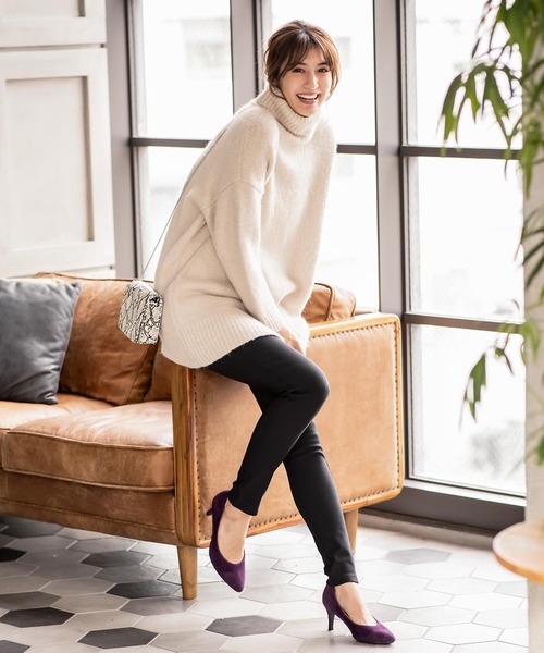 KOBE LETTUCE（コウベレタス）の「あったか裏起毛ボンディングスキニーレギンスパンツ（その他パンツ・レディース・チャコールグレー/ブラック/ネイビー/ブラウン/カーキ/アイボリー/グレイッシュベージュ/ホワイト系/モカ/グレー・S/M/L/TL/TM/TS）」の17枚目の写真