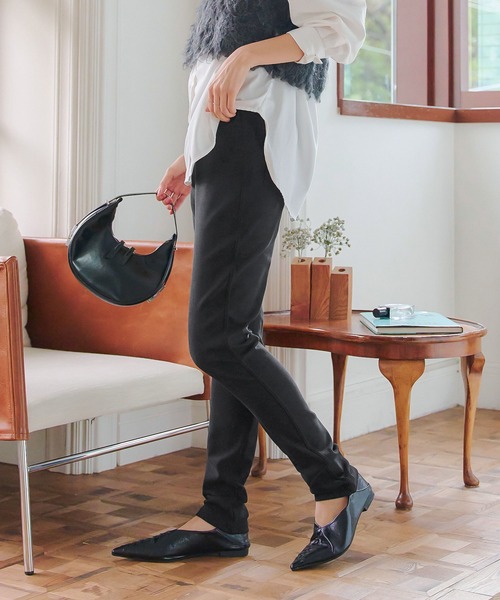 KOBE LETTUCE（コウベレタス）の「あったか裏起毛ボンディングスキニーレギンスパンツ（その他パンツ・レディース・チャコールグレー/ブラック/ネイビー/ブラウン/カーキ/アイボリー/グレイッシュベージュ/ホワイト系/モカ/グレー・S/M/L/TL/TM/TS）」の19枚目の写真