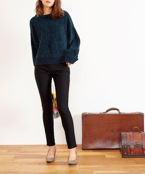 KOBE LETTUCE（コウベレタス）の「あったか裏起毛ボンディングスキニーレギンスパンツ（その他パンツ・レディース・チャコールグレー/ブラック/ネイビー/ブラウン/カーキ/アイボリー/グレイッシュベージュ/ホワイト系/モカ/グレー・S/M/L/TL/TM/TS）」の20枚目の写真