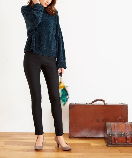 KOBE LETTUCE（コウベレタス）の「あったか裏起毛ボンディングスキニーレギンスパンツ（その他パンツ・レディース・チャコールグレー/ブラック/ネイビー/ブラウン/カーキ/アイボリー/グレイッシュベージュ/ホワイト系/モカ/グレー・S/M/L/TL/TM/TS）」の22枚目の写真