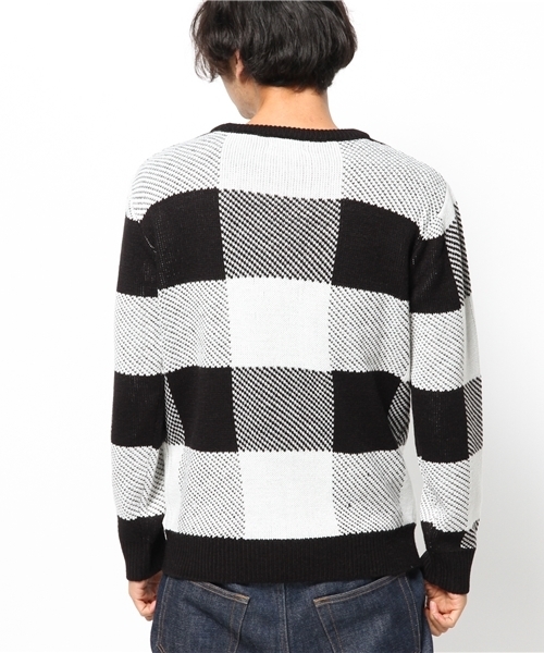 WEGO（ウィゴー）の「WEGO/ジャガードチェックニット（ニット/セーター・メンズ・ホワイト/レッド・LARGE/MEDIUM）」の10枚目の写真