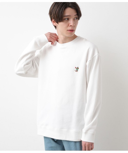 JUNRED（ジュンレッド）の「BEAR刺繍オージーコットンスウェット（スウェット・メンズ・ホワイト/ネイビー/ベージュ/サックスブルー・LL/M/L）」の2枚目の写真