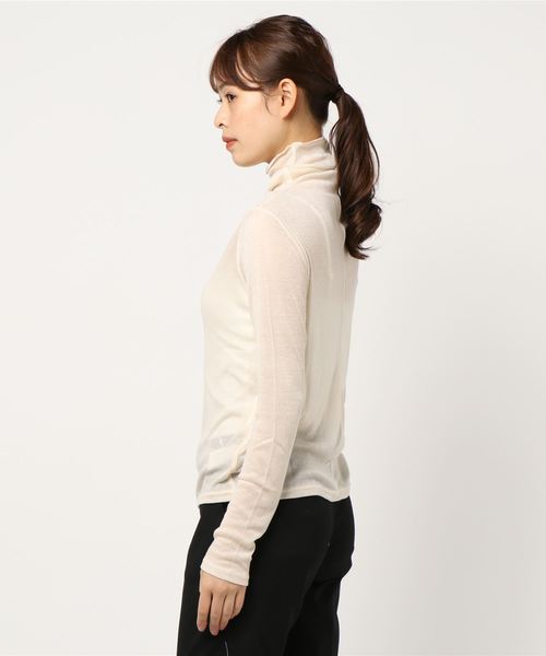 LOWRYS FARM（ローリーズファーム）の「ボトルネックプルオーバー　869354（Tシャツ/カットソー・レディース・ブラック/オフホワイト/グリーン・FREE）」の5枚目の写真