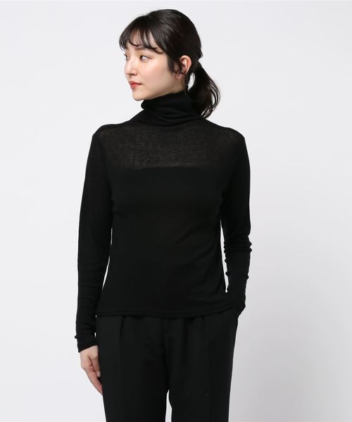 LOWRYS FARM（ローリーズファーム）の「ボトルネックプルオーバー　869354（Tシャツ/カットソー・レディース・ブラック/オフホワイト/グリーン・FREE）」の7枚目の写真