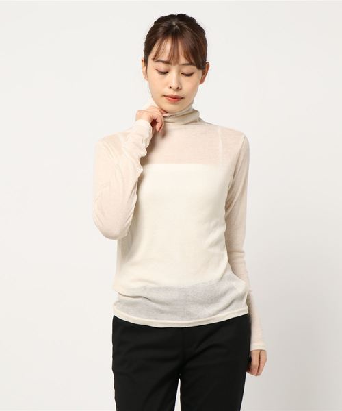 LOWRYS FARM（ローリーズファーム）の「ボトルネックプルオーバー　869354（Tシャツ/カットソー・レディース・ブラック/オフホワイト/グリーン・FREE）」の6枚目の写真