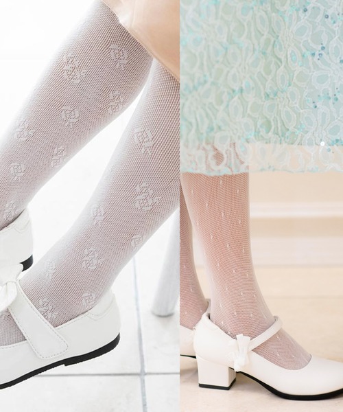 Catherine Cottage（キャサリンコテージ）の「日本製白フォーマルタイツ2足セット（タイツ/ストッキング・キッズ・ホワイト系その他/ホワイト系その他2/ホワイト系その他3/ホワイト系その他4・110/120/130/140）」の4枚目の写真