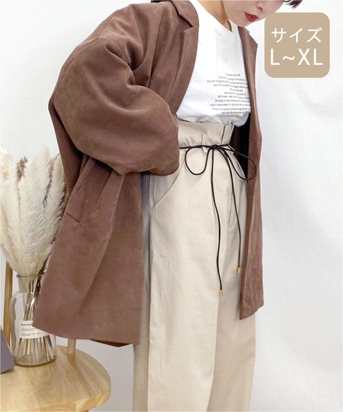 apres jour mignon(アプレジュールミニョン)の「【大きいサイズ】ゆるテーラージャケット【ZOZOTOWN限定アイテム】(テーラードジャケット・レディース・アイボリー/ベージュ/モカ・X-LARGE)」の14枚目の写真