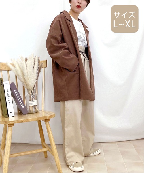 apres jour mignon(アプレジュールミニョン)の「【大きいサイズ】ゆるテーラージャケット【ZOZOTOWN限定アイテム】(テーラードジャケット・レディース・アイボリー/ベージュ/モカ・X-LARGE)」の15枚目の写真