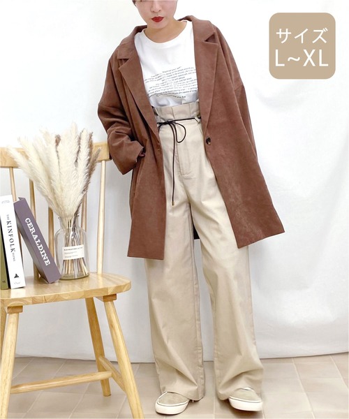 apres jour mignon(アプレジュールミニョン)の「【大きいサイズ】ゆるテーラージャケット【ZOZOTOWN限定アイテム】(テーラードジャケット・レディース・アイボリー/ベージュ/モカ・X-LARGE)」の16枚目の写真