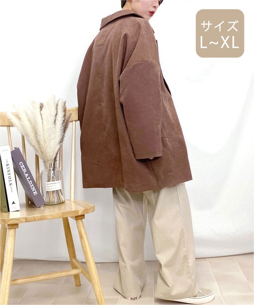 apres jour mignon(アプレジュールミニョン)の「【大きいサイズ】ゆるテーラージャケット【ZOZOTOWN限定アイテム】(テーラードジャケット・レディース・アイボリー/ベージュ/モカ・X-LARGE)」の17枚目の写真