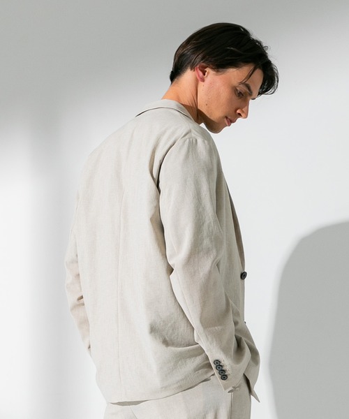 UNITED TOKYO（ユナイテッドトウキョウ）の「ｑｕｉｃｋｄｒｙ リネンライク オーバーサイズジャケット（テーラードジャケット・メンズ・ベージュ/サックスブルー/ブラック・1/2/3）」の16枚目の写真
