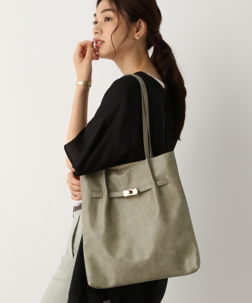 GLOBAL WORK(グローバルワーク)の「メタルポイントトート/891684(トートバッグ・レディース・ブラック/ベージュ/グリーン/アイボリー・FREE)」の4枚目の写真
