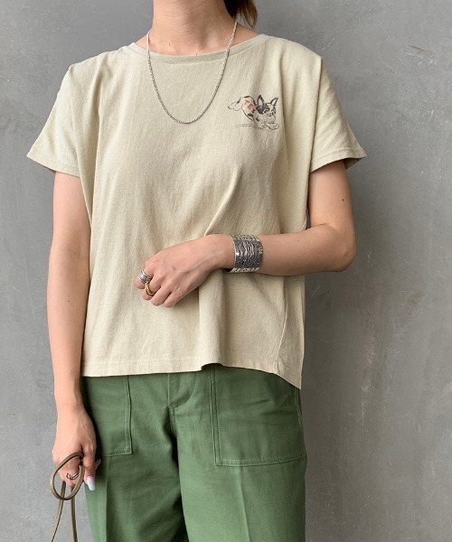The Endless Summer（エンドレスサマー）の「[THE ENDLESS SUMMER/エンドレスサマー] 別注 BUHI Tシャツ（Tシャツ/カットソー・レディース・ホワイト/ベージュ/サックスブルー/ピンク/ライトパープル・XS）」の3枚目の写真