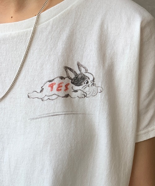 The Endless Summer（エンドレスサマー）の「[THE ENDLESS SUMMER/エンドレスサマー] 別注 BUHI Tシャツ（Tシャツ/カットソー・レディース・ホワイト/ベージュ/サックスブルー/ピンク/ライトパープル・XS）」の19枚目の写真