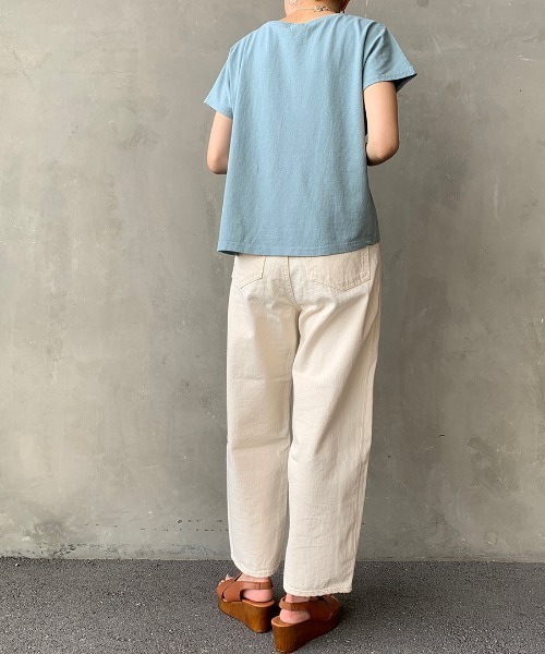 The Endless Summer（エンドレスサマー）の「[THE ENDLESS SUMMER/エンドレスサマー] 別注 BUHI Tシャツ（Tシャツ/カットソー・レディース・ホワイト/ベージュ/サックスブルー/ピンク/ライトパープル・XS）」の16枚目の写真