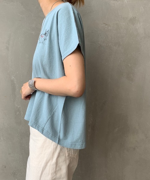 The Endless Summer（エンドレスサマー）の「[THE ENDLESS SUMMER/エンドレスサマー] 別注 BUHI Tシャツ（Tシャツ/カットソー・レディース・ホワイト/ベージュ/サックスブルー/ピンク/ライトパープル・XS）」の14枚目の写真