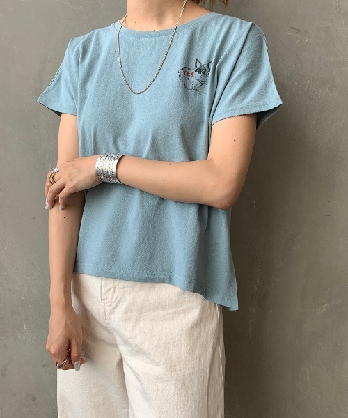 The Endless Summer（エンドレスサマー）の「[THE ENDLESS SUMMER/エンドレスサマー] 別注 BUHI Tシャツ（Tシャツ/カットソー・レディース・ホワイト/ベージュ/サックスブルー/ピンク/ライトパープル・XS）」の15枚目の写真