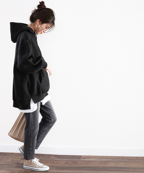 classicalelf（クラシカルエルフ）の「スリットで抜け感を、バックプリント無地ロング丈カットソー（Tシャツ/カットソー・レディース・ホワイト/ブラック/ベージュ/モカ/ブラウン系その他/グリーン系その他・MEDIUM/X-LARGE）」の20枚目の写真