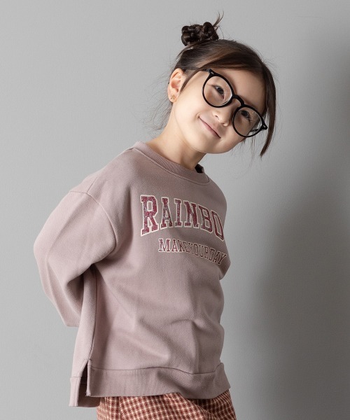 MAKE YOUR DAY（メイクユアデイ）の「ビンテージアメロゴ裏毛トレーナー■80～140cm（スウェット・キッズ・パープル/ブルー/キャメル・90/100/110/120/80/130/140）」の3枚目の写真