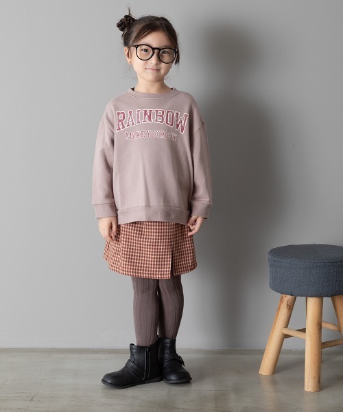 MAKE YOUR DAY（メイクユアデイ）の「ビンテージアメロゴ裏毛トレーナー■80～140cm（スウェット・キッズ・パープル/ブルー/キャメル・90/100/110/120/80/130/140）」の5枚目の写真