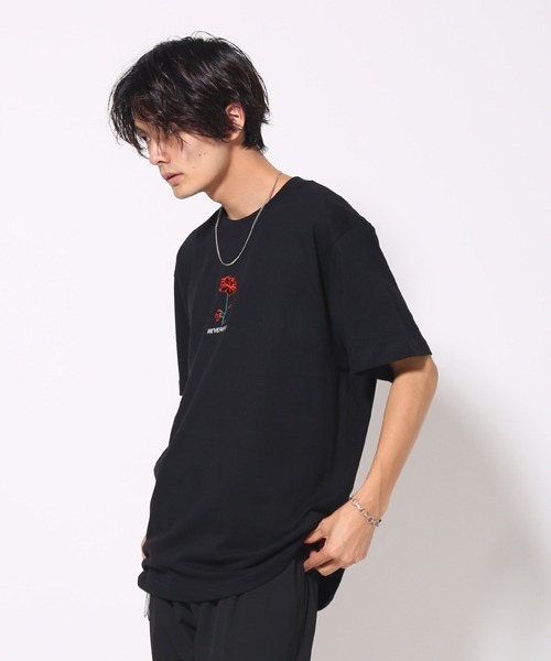 WESTBOY(ウエストボーイ)の「【NEVEREVERBAD】RED ROSE EMBROIDERED T-SHIRT(Tシャツ/カットソー・メンズ・ホワイト/ブラック・M/L/XL)」の21枚目の写真