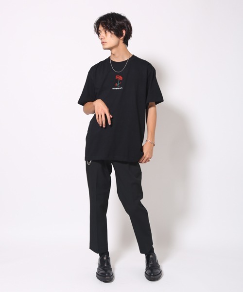 WESTBOY(ウエストボーイ)の「【NEVEREVERBAD】RED ROSE EMBROIDERED T-SHIRT(Tシャツ/カットソー・メンズ・ホワイト/ブラック・M/L/XL)」の14枚目の写真