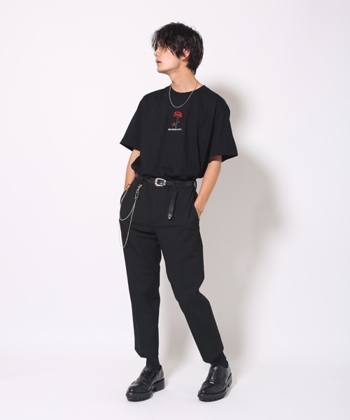 WESTBOY(ウエストボーイ)の「【NEVEREVERBAD】RED ROSE EMBROIDERED T-SHIRT(Tシャツ/カットソー・メンズ・ホワイト/ブラック・M/L/XL)」の12枚目の写真