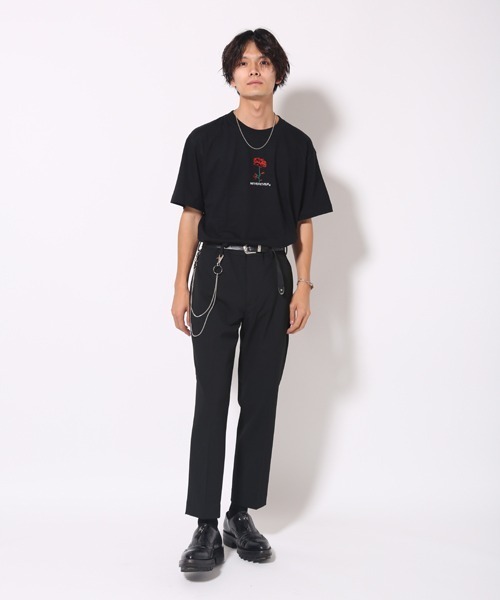 WESTBOY(ウエストボーイ)の「【NEVEREVERBAD】RED ROSE EMBROIDERED T-SHIRT(Tシャツ/カットソー・メンズ・ホワイト/ブラック・M/L/XL)」の16枚目の写真